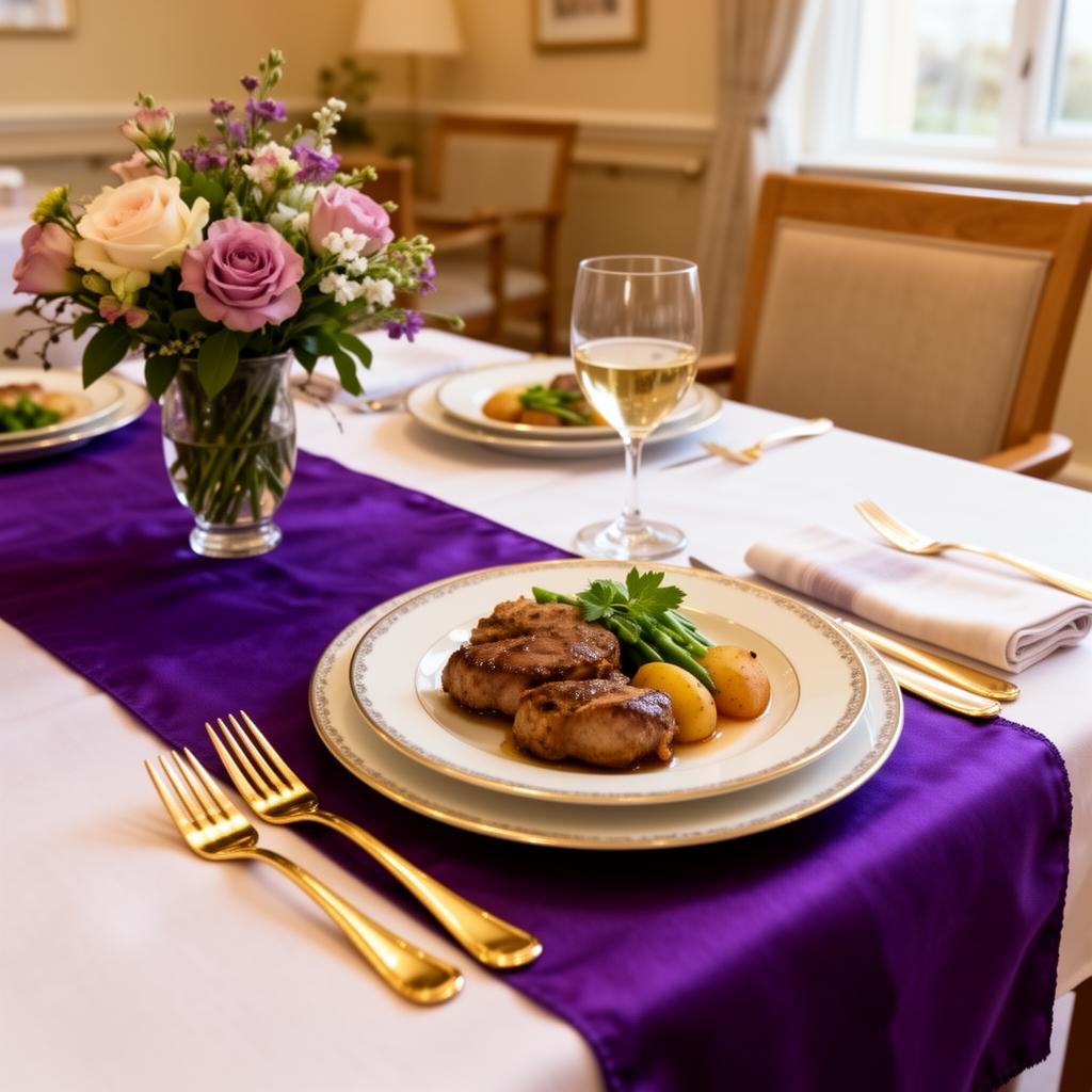 Beautifully set dining table